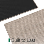 LUMI Ultra Thin Indoor Door Mat for Entrance 36"x56", Non Slip Entryway Mat, Low Profile Doormat, Unique Herringbone Design Carpet for Inside, Patio, Porch, Dark Beige
