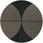 Lahome Enfys Modern Rainbow Round Washable Rug, 3ft Circular Indoor Outdoor Entryway Patio Rug, Farmhouse Non Slip Non Shedding Small Round Carpet for Bedroom Porch Living Room Decor