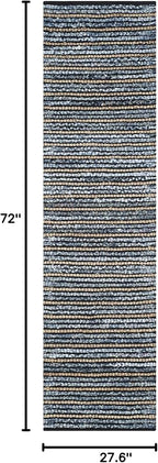 SAFAVIEH Cape Cod Collection Runner Rug - 2'3" x 6', Blue & Natural, Handmade Flat Weave Braided Jute & Cotton, Ideal for High Traffic Areas in Living Room, Bedroom (CAP363A)