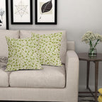 Lime Green Floral Pillow Covers 20x20 Set of 2 Vintage Rustic Old Style Cute Small Flower Green Cream Print Decorative Outdoor Pillowcases Farmhouse Throw Cushion Case Decor for Couch Sofa Bed