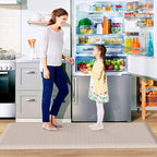 HappyTrends Kitchen Floor Mat - 4/5 Inch Thick Anti-Fatigue Kitchen Rug,Waterproof Non-Slip Kitchen Mats and Rugs Heavy Duty Ergonomic Comfort Rug for Kitchen,Office,Sink,Laundry,(22"x72", Khaki)