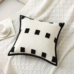 Boho Decorative Throw Pillows with Inserts, 18" x 18" Soft Tufted Modern Chenille Pillow, Pillows for Home, Patio, Couch, Bedroom, Living Room (Black Square - White Background)