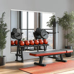 Home Gym Mirror for Wall,48x24x3PCS Full Length,Glass Frameless Body Large Mirror for Home Gym,Workout,Bedroom,Garage(Silver)