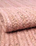 Unique Loom Braided Jute Collection Area Rug - Dhaka (8' x 10' Rectangle, Light Pink)