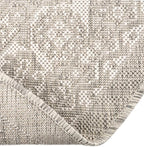 Rugs.com Outdoor Aztec Collection Rug – 13 Ft Round Light Gray Flatweave-Pile Rug Perfect for Kitchens, Dining Rooms
