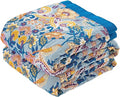 Boho Throw Blanket for Bed, 100% Cotton Soft Rustic Quilt Fall Blanket, 80"x90" Floral Printed Farmhouse Decor Bed Blankets, All Season Rustic Reversible Bohemian Throw Quilt