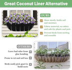 Riare 4 Pack 24 Inch Black Felt Window Box Liners- Fabric Trough Planter Basket Liners Replacement, Non-Woven Hanging Plant Liner for Wall Hanging Basket, Garden Fence Railing (Avoid Bird Nesting)