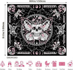 OIOVOIO Skeleton Butterfly Tapestry Skull Mushroom Wall Tapestries Hippie Nature Plants Floral Flower Aesthetic Tapestry Moon Phase Tapestries Wall Hanging for Living Room Dorm (Pink, 59” x 51”)