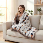 amorus Bohemian Throw Blankets,Throw Blanket Chenille Jacquard Tassels Soft Throws Cover for Couch, Bed,Outdoor Camping Picnic Car Travel Warm & Cozy for Seasons, Pattern VI(63"*71")