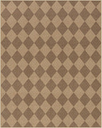 Lahome Colette Checkered Easy Jute Rug 8x10, Washable Rugs for Living Room Dining Room Farmhouse Indoor Outdoor Mat, Neutral Checkerboard Non Slip Black Carpet for Office Backyard Patio