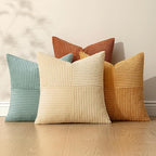 MIULEE Boho Farmhouse Decorative Throw Pillow Covers 20x20 Inch 4 Packs Soft Vintage Pillow Cases Modern Corduroy Patchwork Cushion Covers for Couch Sofa Bed Home Decor, Teal-Rust