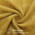 decorUhome Chenille Mineral Yellow Spring Throw Pillow Covers 20x20 Inch Set of 2, Decorative Soft Couch Pillow Covers Solid Dyed Accent Farmhouse Neutral Square Pillow Cases for Sofa
