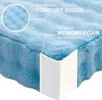 2 Pcs High Density Foam Floor Pillow - Upgraded Large Pillows Seating for Adults - Outdoor Floor Cushion with Soft Tufted Cover - Yoga Pillows for Sitting On Floor - 22 Inch Sky Blue