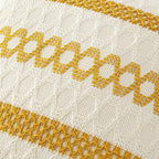 MIULEE Set of 2 Mustard Yellow Boho Decorative Pillow Covers 16x16 Inch Farmhouse Rustic Couch Throw Pillows Modern Cotton Cushion Covers Retro Cute Macrame Woven Spring Home Decor for Bed Sofa Chair