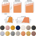NTBAY Acrylic Knitted Throw Blanket, Lightweight and Soft Cozy Decorative Woven Blanket with Tassels for Travel, Couch, Bed, Sofa, 51x67 Inches, Mustard Yellow Striped