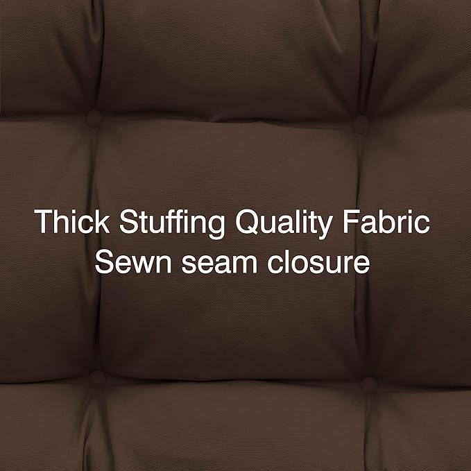 QILLOWAY Outdoor Seat/Back Chair Cushion Tufted Pillow, Spring/Summer Seasonal Replacement Cushions - Pack of 4 (Coffee)