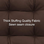 QILLOWAY Outdoor Seat/Back Chair Cushion Tufted Pillow, Spring/Summer Seasonal All Weather Replacement Cushions. (Coffee/Brown/Chocolate)