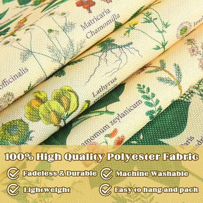 Tegeme Vintage Tapestry 52 x 13 Inch, Long Vertical Wall Hanging Reference Illustrative Botanical Tassel Tapestry for Bedroom Living Room Home Decoration(Plants)