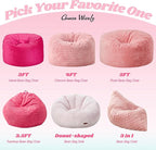 Hobestluk 3 in 1 Bean Bag Chair Giant Bean Bag Chairs for Adults with Bubble Cover Convertible Bean Bag Floor Cushion with Machine Washable Cover for Living Room (Bubble Pink)