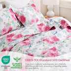 JSD Rose Floral Quilt Set Twin Size, 2 Piece Printed Bedspreads Coverlet with Pillow Sham, Soft Microfiber Quilted Blanket