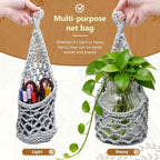 Macrame Wall Plant Hanger, Hanging Planter Basket Holder, Wall Planters for Indoor Plants, for Up to 6 Inch Pot (Grey, 6-Inch)