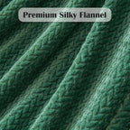NEWCOSPLAY Super Soft Throw Blanket Dark Green Premium Silky Flannel Fleece Leaves Pattern Lightweight Bed Blanket All Season Use (Dark Green, Throw(50"x60"))