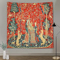 FEASRT Bohemian Tapestry - Medieval Maiden and Unicorn, 60x60 Inches Soft Flannelette, for Bedroom Living Room