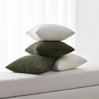 Topfinel 4 Packs OliveGreen Decorative Throw Pillow Covers 20x20 Inch for Living Room Couch Bed Sofa, Boho Western Farmhouse Home Decor, Square Soft Moss Corduroy Fall Cushion Case 50x50 cm