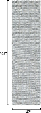 SAFAVIEH Natural Fiber Collection Runner Rug - 2'3" x 11', Grey, Handmade Farmhouse Jute, Ideal for High Traffic Areas in Living Room, Bedroom (NF730F)