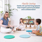 ECR4Kids SoftZone Colorful Round Floor Pad Seating Set, Classroom Furniture, Contemporary, 6-Piece