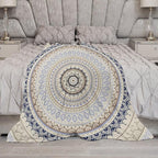 Mandala Throw Blanket Retro Eastern Backdrop Swirled Cosmic Lotus Yoga Boho Artwork Blanket for Sofa Bed Couch Chair Or Dorm 40"x50"