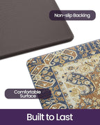 DEXI Kitchen Mats for Floor Cushioned, 23x59 Wide Runner Rug Non Slip, Waterproof Soft Comfort Standing Padded Anti Fatigue Decorative, Beige Brown