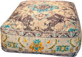 Mandala Life ART Boho Floor Cushion Cover Gray Square Moroccan Pouf Ottoman Pillow for Meditation Yoga and Boho Chic Low Seating Area Cotton 24x8 Unstuffed