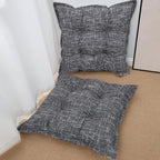 SINSOSSO Large Floor Pillows 22", Thickened Bite-Size Memory Foam Square Non-Slip Cushions for Office Back Support/Yoga/Chair Seat, Fashionable Color-Blocked Fabric & Washable, Light Gray, 2 PCS