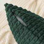 Kevin Textile 14x36 Inch Long Lumbar 1 Pack Boho Decorative Throw Pillow Cover Soft Striped Corduroy Rectangle Cushion Case Farmhouse Color Accent for Living Room Couch Sofa Bed, Army Green