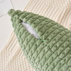 Kevin Textile Spring 14x20 Inch Pillow Cover 1 Pack Boho Decorative Soft Striped Corduroy Lumbar Farmhouse Solid Color Accent Rectangle Cushion Case for Living Room Couch Sofa Bed, Sage Green