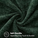 MIULEE Pack of 2 Christmas Pillow Covers 18x18 Inch Dark Green Farmhouse Decorative Throw Pillow Covers with Stitched Edge Soft Chenille Solid Dyed Couch Pillow Covers for Sofa Bed Living Room