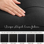 ZWJD 12x20 Pillow Covers Set of 2 Decorative Linen Lumbar Pillow Covers Solid Handcrafted Striped Cushion Covers for Bed Soft Modern Farmhouse Neutral Pillowcase for Couch Bedroom Living Room (Black)