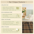 JTJ Neutral 2x3 Entrance Rugs - Easy Jute Brown Checkered Small Throw Rug Indoor Door Mats for Entryway, Kitchen, Small Living Room, Earthy & Coffe Rustic Décor