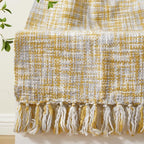BATTILO HOME Yellow Throw Blanket for Couch Bed, Mustard Gold Blanket for Spring Summer, Multicolor Throw Blanket for Home Decor, 50"x60"
