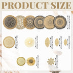 Xuhal 15 Pcs Boho Wall Basket Decor Handcrafted Seagrass Woven Wall Basket Rustic Round Woven Hanging Art for Home Farmhouse Kitchen Table Living Room(Mixed Colors Style)