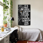 Inspirational Lion Tapestry 3x5FT, Positive Energy Aesthetic Wall Art for Office, Bedroom, Living Room, Study Room, Children's Room Decor, Motivational Quote Poster Wall Hanging