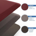 KitchenClouds Kitchen Mat Cushioned Anti Fatigue Kitchen Rug 17.3"x39" Water Resistant Non Slip Kitchen Rugs and Mats Standing Desk Mat Comfort Floor Mats for Kitchen House Sink Office (Red)