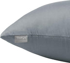 Thmyo 4-Pack 100% Cotton Comfortable Solid Decorative Throw Pillow Case, Square Cushion Cover Pillowcase Sublimation Blank Pillow Covers DIY Throw Pillowcase for Sofa(20x20 inch/ 50x50cm,Dark Grey)