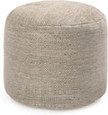 Anji Mountain Pouf Ottoman Foot Rest, Handmade Ottoman Pouf, Comfortable Foot Stool, Decorative Floor Seating for Living Room Decor, Bedroom & Home Décor Accent - Stone