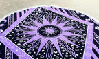 Round Beach Tapestry Turquoise Mandala Throw/Boho Hippie Beach Blanket Roundie/Indian Cotton Bohemian Large Round Table Cloth-Home Decor/Yoga Mat Meditation Picnic Rug (70", Purple)