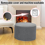 Outdoor Ottoman Outdoor Ottomans for Patio 19x12 Inches Modern Lightweight Foam Stuffed Pouf Outdoor Footstool Footrest Foot Stool Waterproof (Gray)