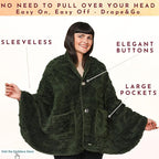 Boho Chic Wearable Blanket -No Sleeves Drape&Go- Poncho Blanket Wrap Shawl - Gifts for Grandma and Mom