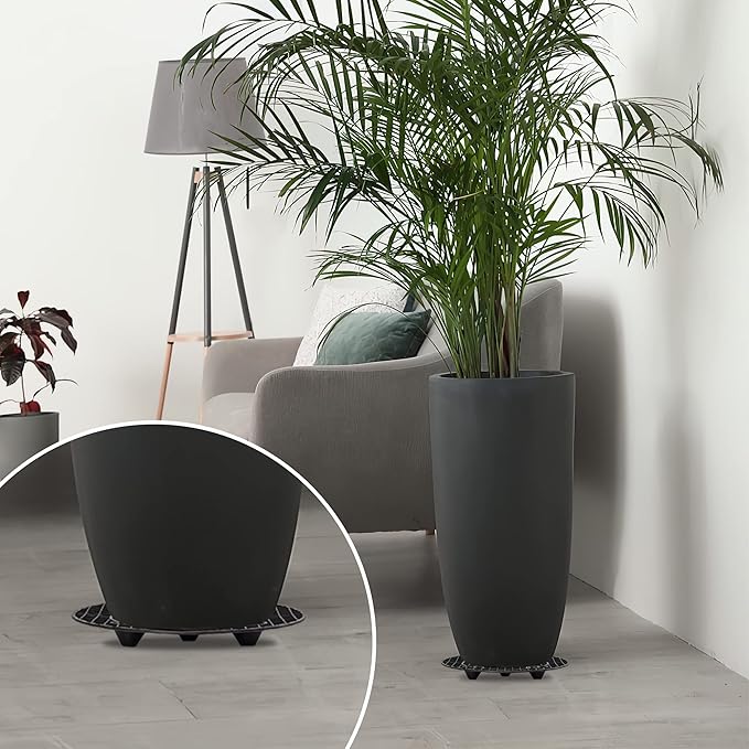 8Pcs Plant Stand Indoor Outdoor, Plant Level Pot Elevator- 2 Size Plant Riser Holder Plastic Floor Protector Plant Trivet, Heavy Planter Holder for Prevent Rot and Damage on Patio & Deck(7.9"&11.8" )