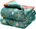 Boho Throw Blanket for Bed 100% Cotton Ultra Soft Rustic Quilt Spring Blanket Floral Farmhouse Decor Bed Blankets,60"x80" All Season Rustic Throw for Sofa Couch Chair